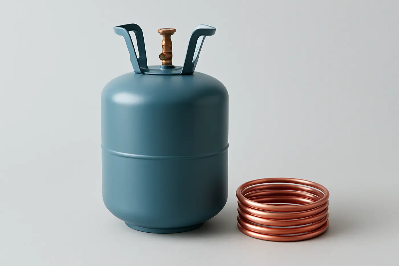 Steel canister and a cold coil, no labels and no app screenshot